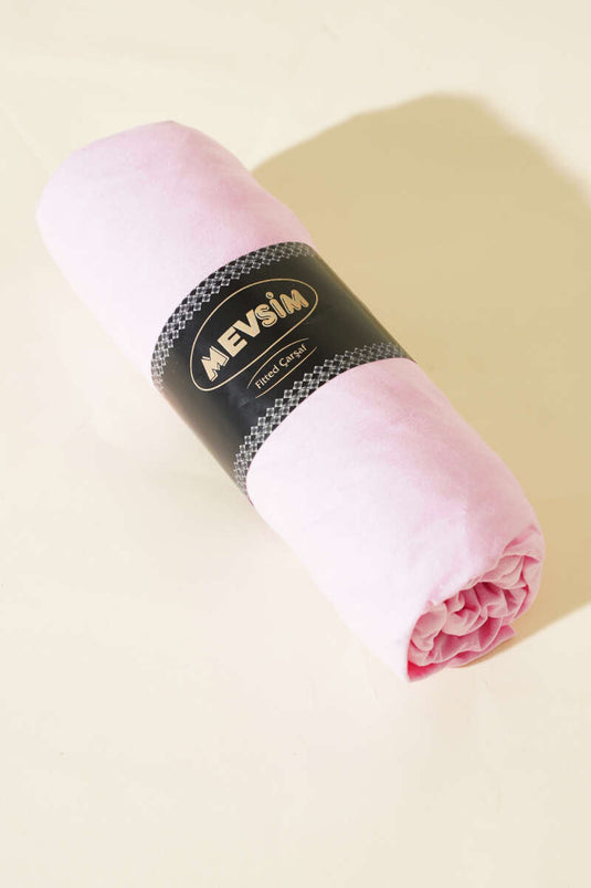 Single Fitted Jersey Sheet Pink