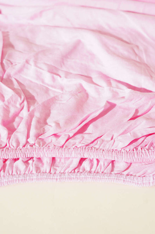 Single Fitted Jersey Sheet Pink