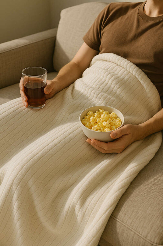 Eenpersoons polar deken, ecru