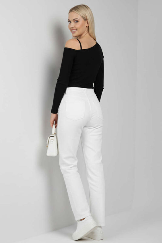 One-Shoulder Strappy Blouse Black