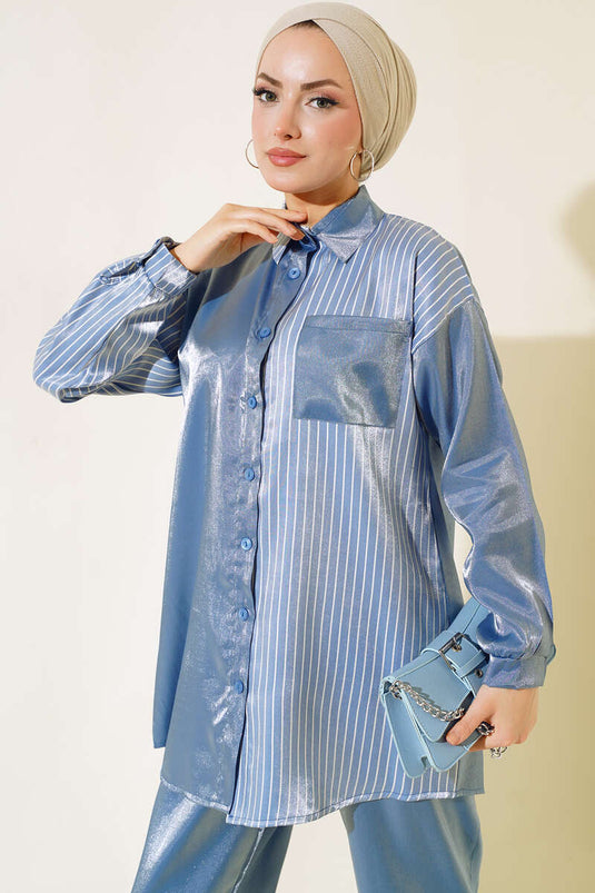 Single Sided Striped Suit Indigo