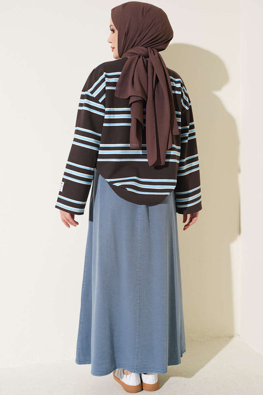 Jupe En Tencel Indigo À Poches