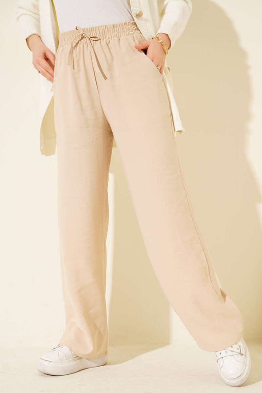 Pantalon Palazzo Tensel Beige