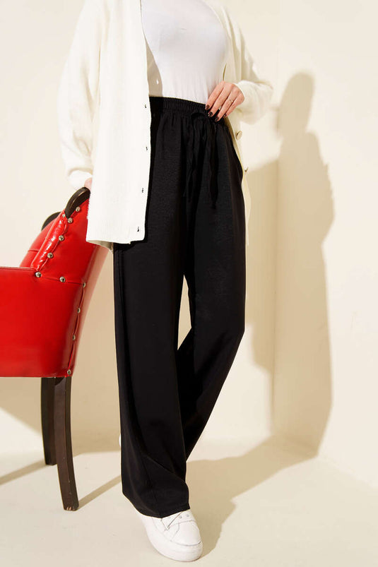 Tencel Palazzo Pants Black