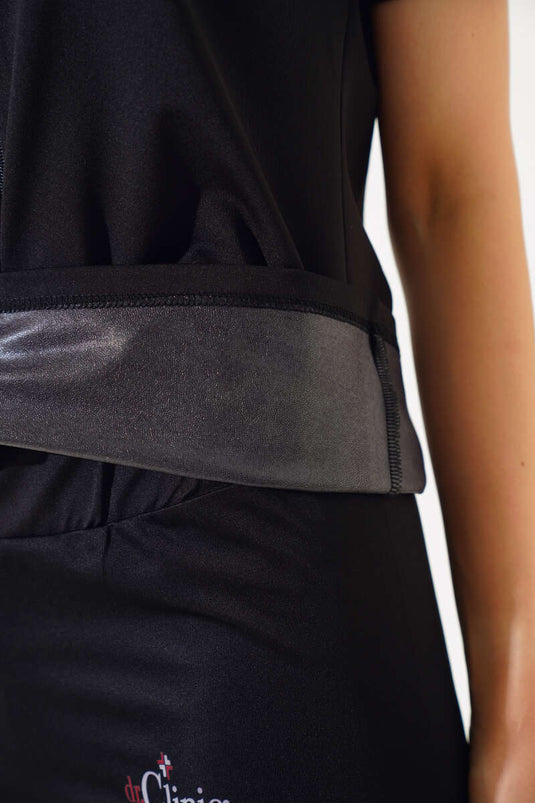 بدلة حرارية بأكمام قصيرة باللون الأسود