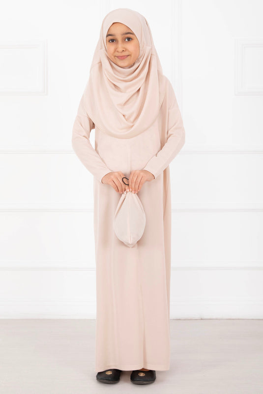 Tesettür Kindergebedskleding Beige