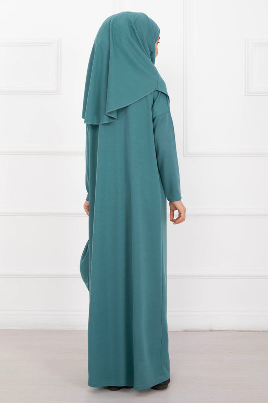 Tesettür Kindergebedskleding Olijfgroen