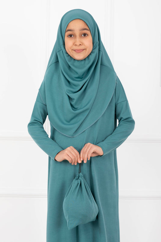 Tesettür Kindergebedskleding Olijfgroen
