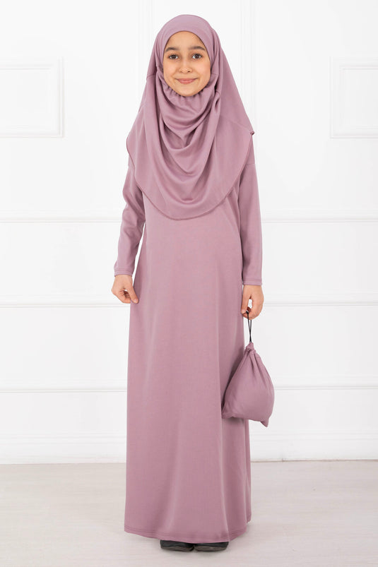 فستان صلاة محتشم للأطفال، لون وردي فاتح