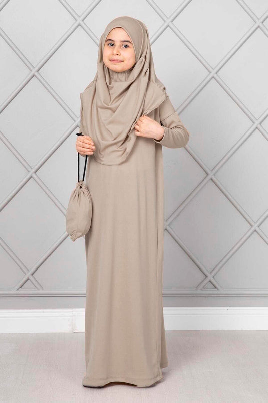 Robe de prière hijab pour enfants en vison