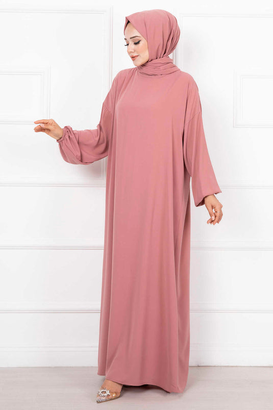 Hijab Châle Robe de prière zippée Rose séchée