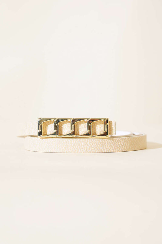 Buckled Belt Beige