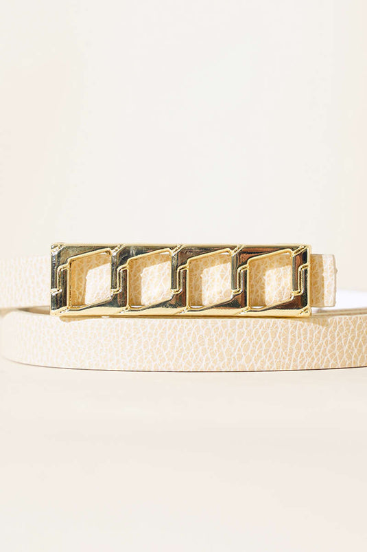 Buckled Belt Beige