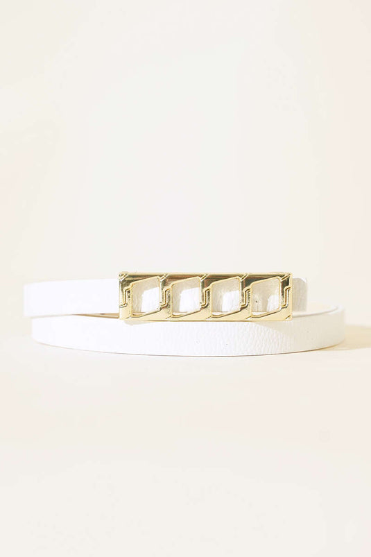 Buckled Belt White