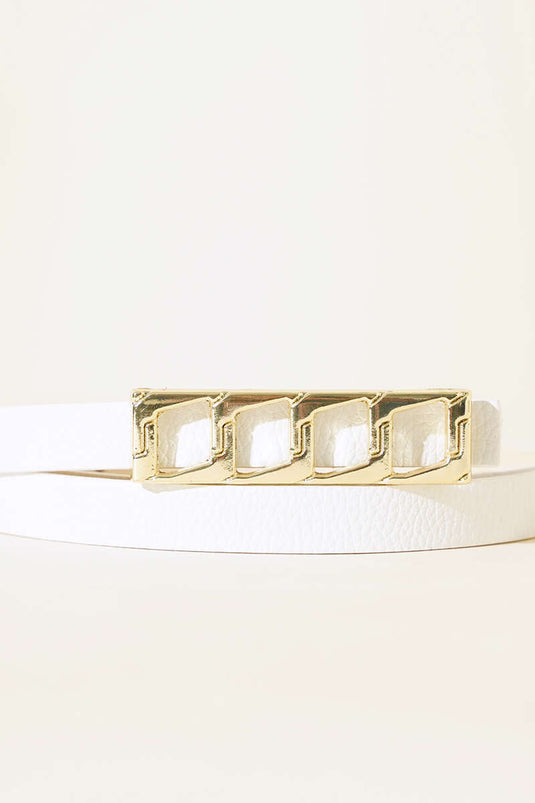 Buckled Belt White
