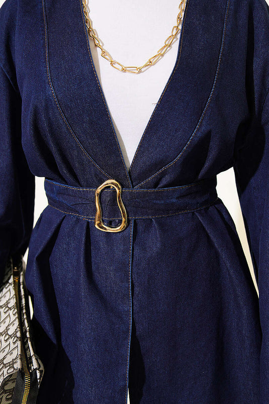 Ensemble En Denim Avec Ceinture Marine