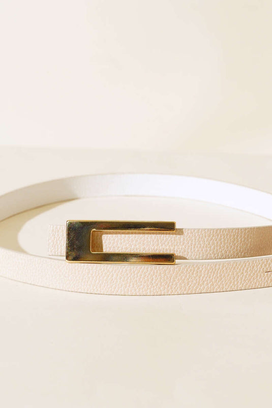 Tokalı Metal Kemer Bej