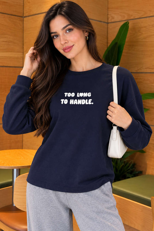 Lange Mouw Navy Gebruikte Sweatshirt