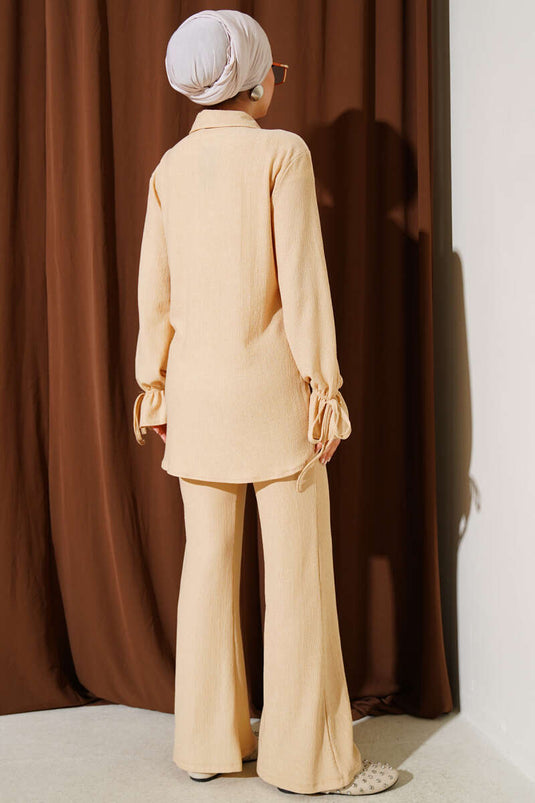 Top Buttoned Burgundy Two Piece Suit Camel