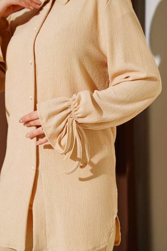 Top Buttoned Burgundy Two Piece Suit Camel