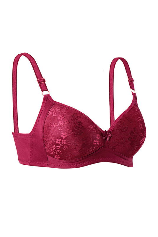 Minimaliserende kanten bh in bordeauxrood