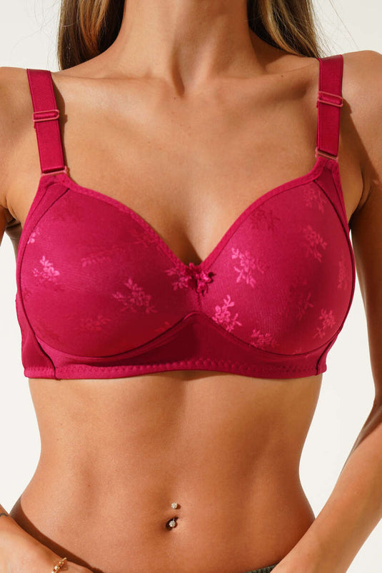 Minimaliserende kanten bh in bordeauxrood