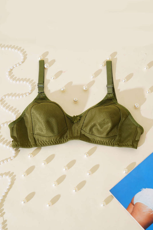 حمالة صدر صغيرة مخططة باللون الكاكي