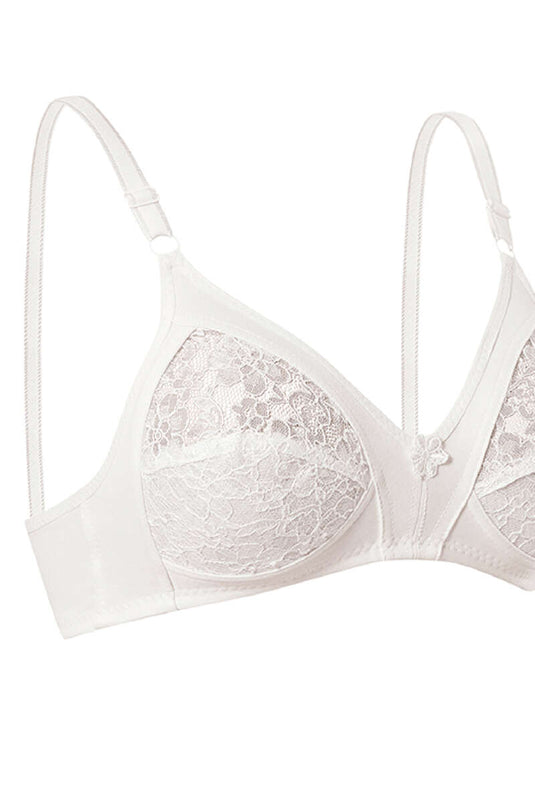 BH mit Raffspitze, Ecru