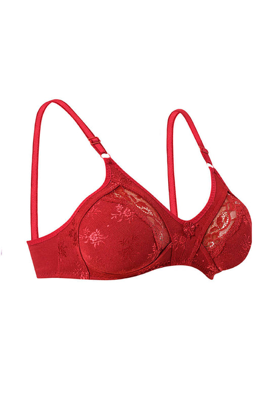 حمالة صدر دانتيل تجمعية باللون العنابي