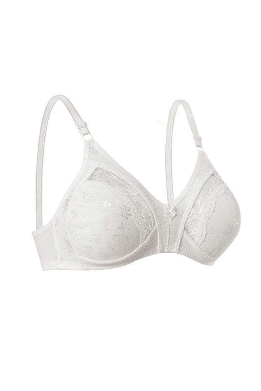 Gathering Lace Bra Ecru