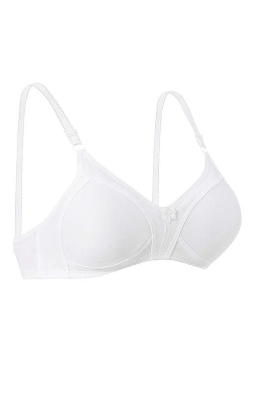 Soutien-gorge en coton peigné blanc froncé