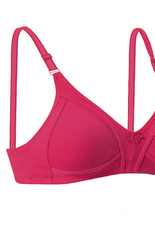Soutien-gorge froncé en coton peigné bordeaux