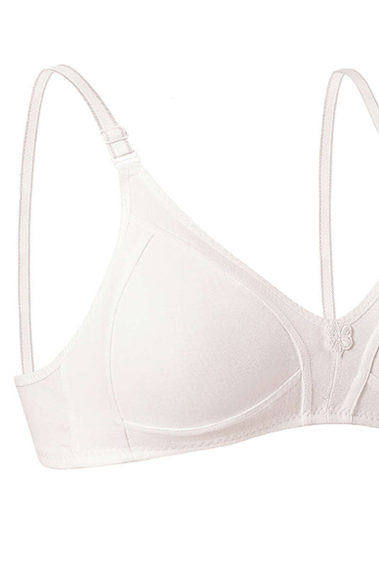 Soutien-gorge froncé en coton peigné écru