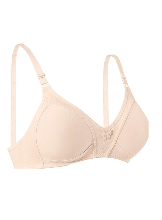 Soutien-gorge en coton peigné froncé dix