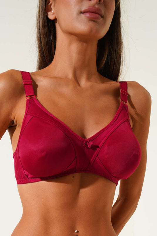 Gathering Raising Bra Burgundy