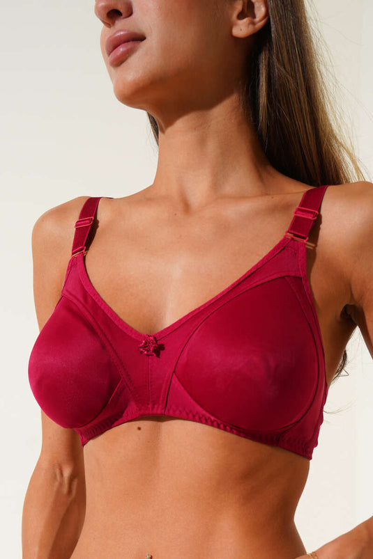 Gathering Raising Bra Burgundy