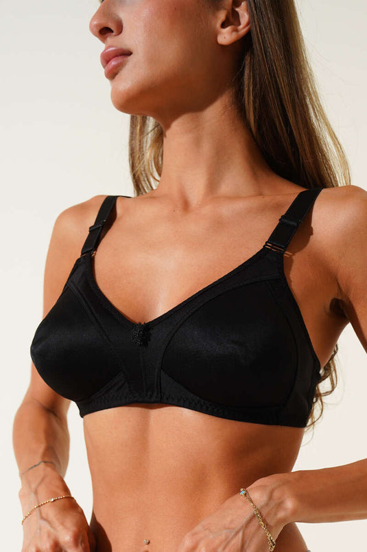 Gathering Raising Bra Black