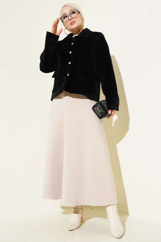 Veste courte Goldfox à poches plaquées, noire