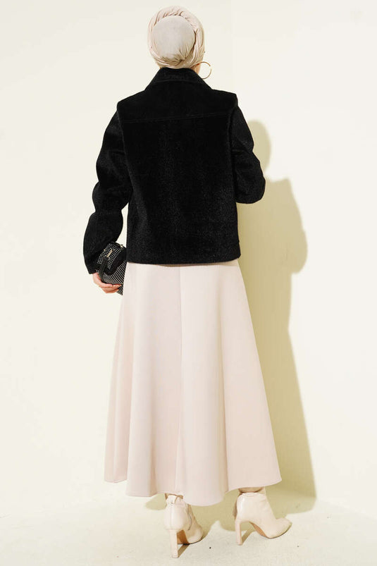 Veste courte Goldfox à poches plaquées, noire