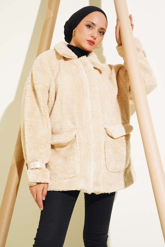 معطف تويلور القطيفة بسحاب لاتيه