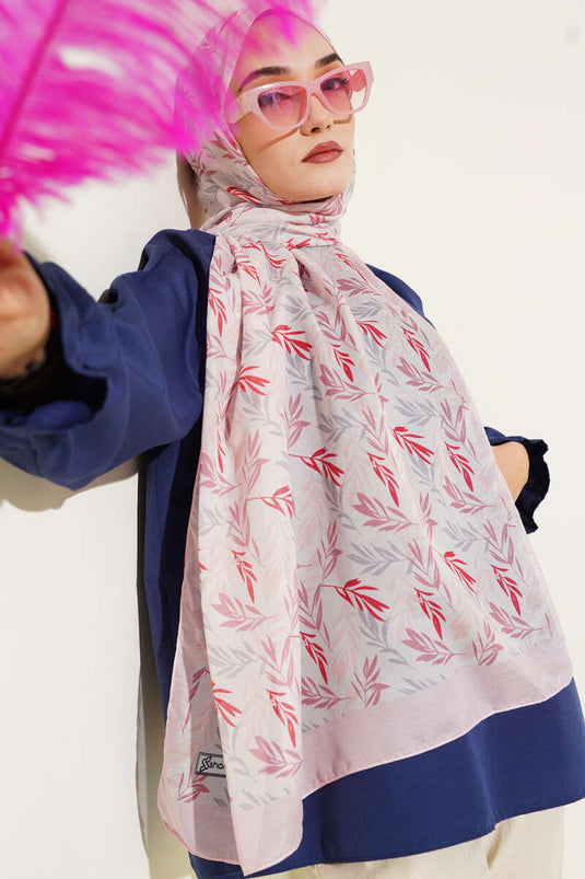 Tropical Leaf Pattern Shawl Powder