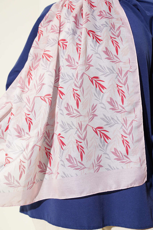 Tropical Leaf Pattern Shawl Powder