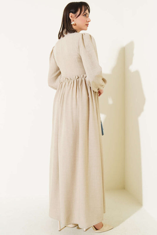 Tül Çiçekli Elbise Taş