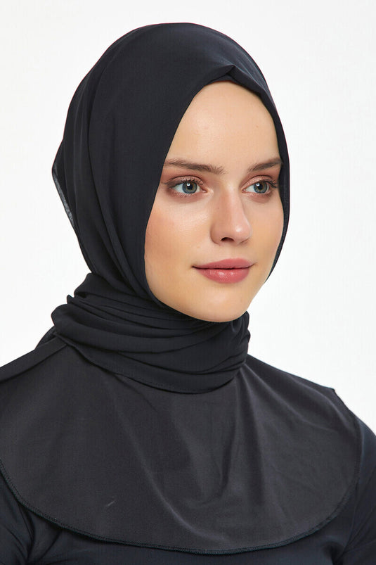 Cuffietta con colletto in tulle dettagliato nero