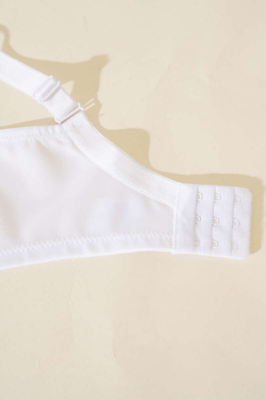 Tulle Detailed Non-Padded Minimizing Bra White