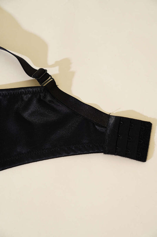 Tül Detaylı Desteksiz Toparlayıcı Sütyen Siyah