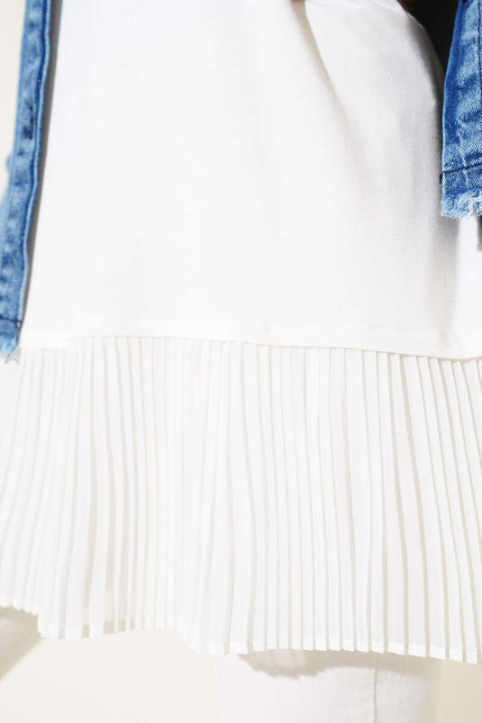 Tül Pileli İçlik Ekru