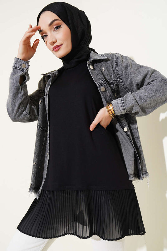 Sous-vêtements plissés en tulle noir