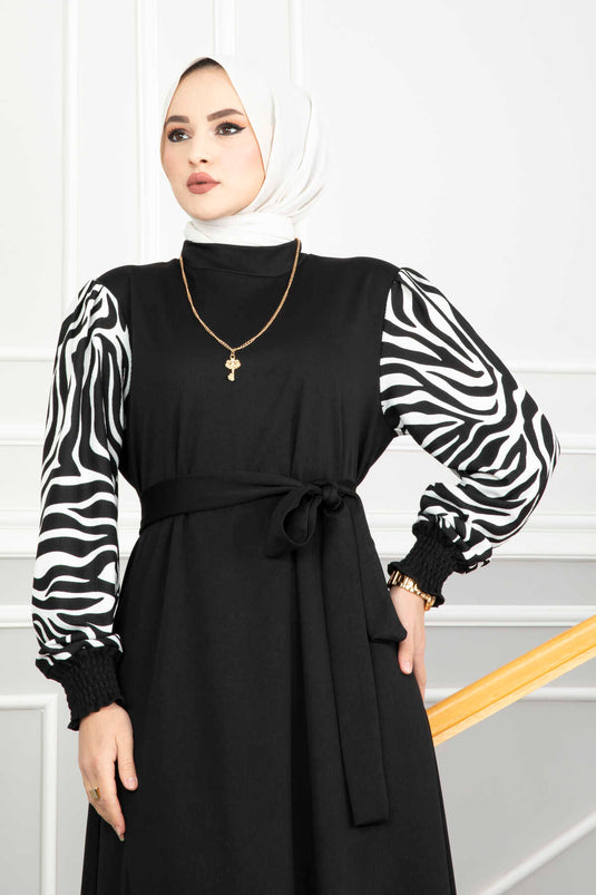 Robe Hijab Tulipa Noir et Blanc