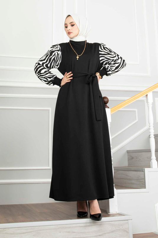 Robe Hijab Tulipa Noir et Blanc